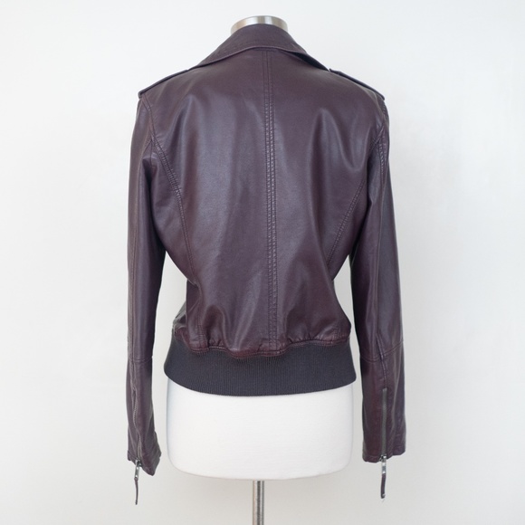 Members Only Red Faux Leather Biker L Jacket - Picture 5 of 8